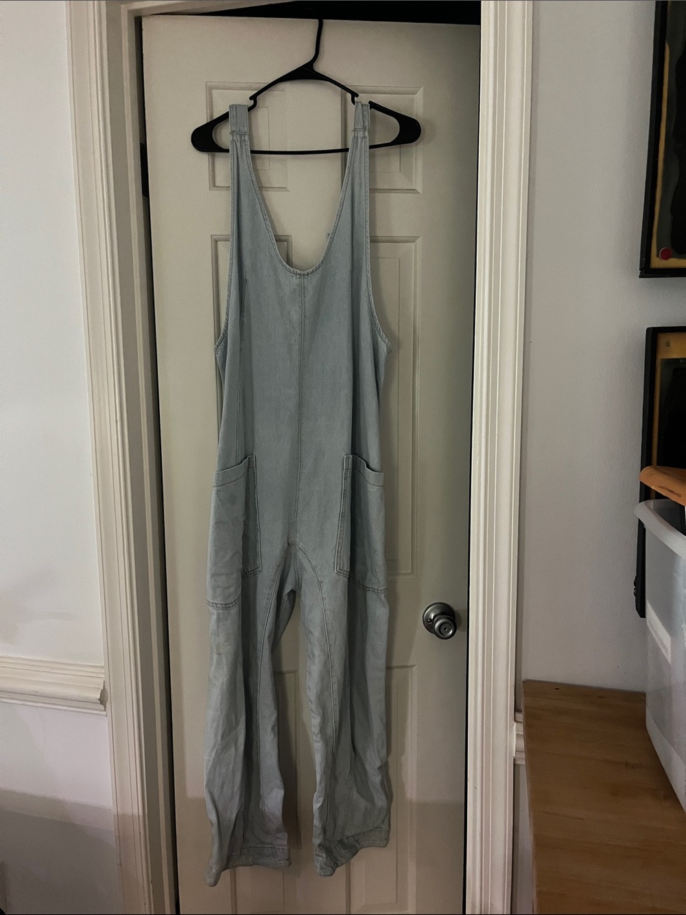Free People Light Blue Denim Overalls